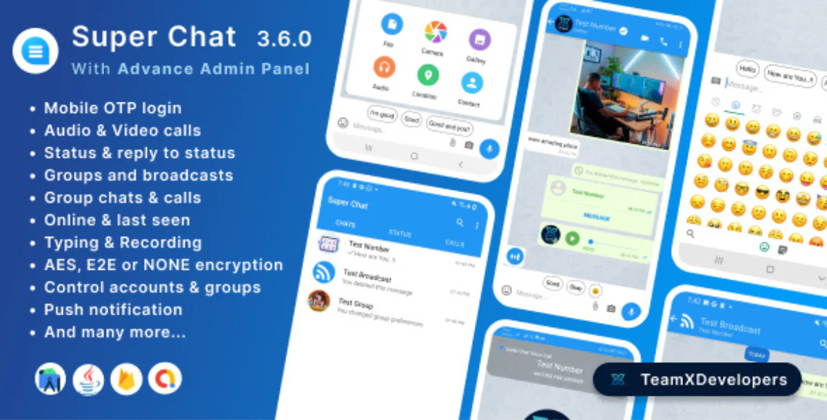 Super Chat - Android Chatting App with Group Chats and Voice/Video Calls - WA Clone