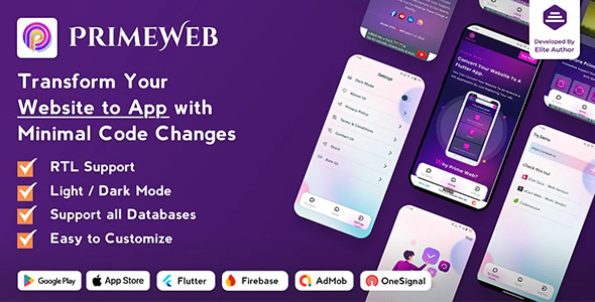 PrimeWeb – Convert Your Website into Mobile App (WebView + Native Features)