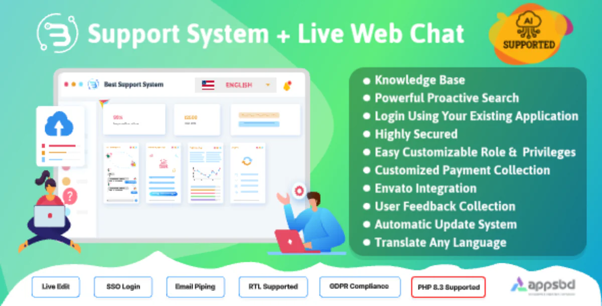 Support System – Live Chat, Client Desk & Ticket Help Desk Solution